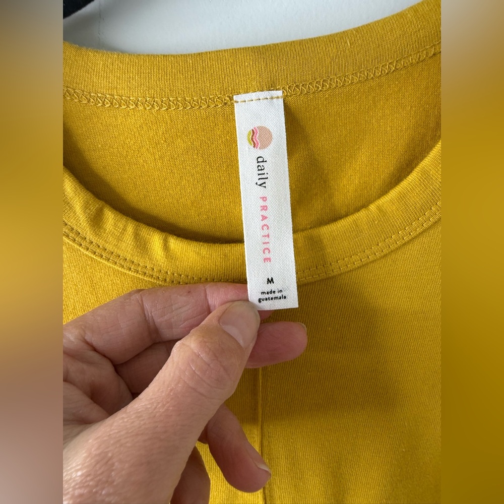 Anthropologie Mustard Yellow Short Sleeve Shift Dress - Picture 9 of 13